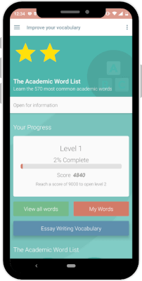 academic word list app screenshot
