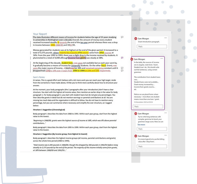 An example of IELTS writing feedback