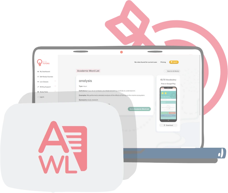 A screenshot of an academic word list app