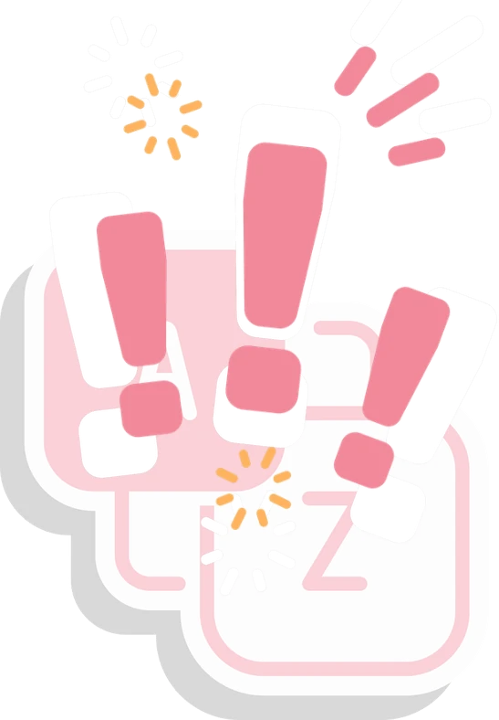 A decorated warning sign illustration